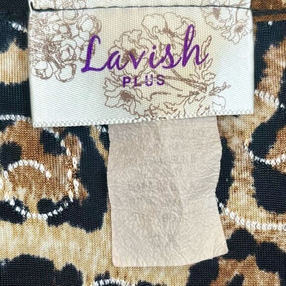 Lavish Animal Print Cheetah Sheer 3/4 Sleeve Blouse 1X - Picture 11 of 11